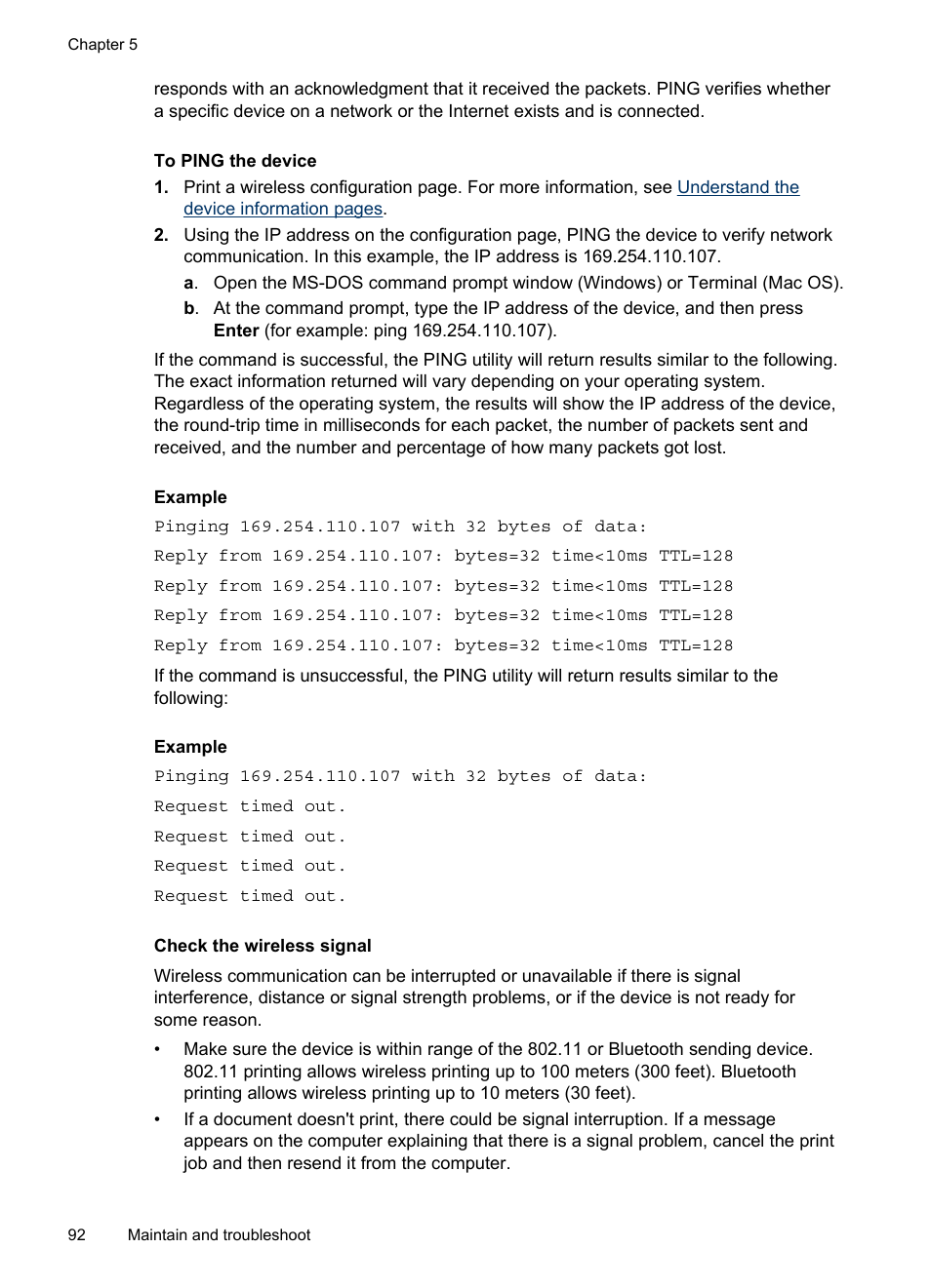 Check the wireless signal | HP Officejet H470wf Mobile Printer User Manual | Page 96 / 132