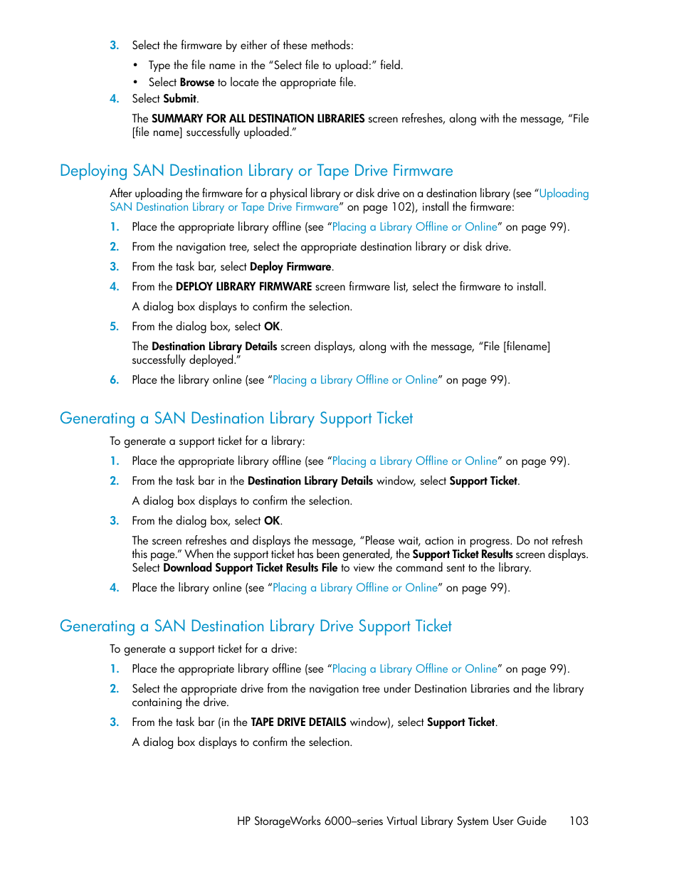 HP StorageWorks 6000 Virtual Library System User Manual | Page 103 / 358