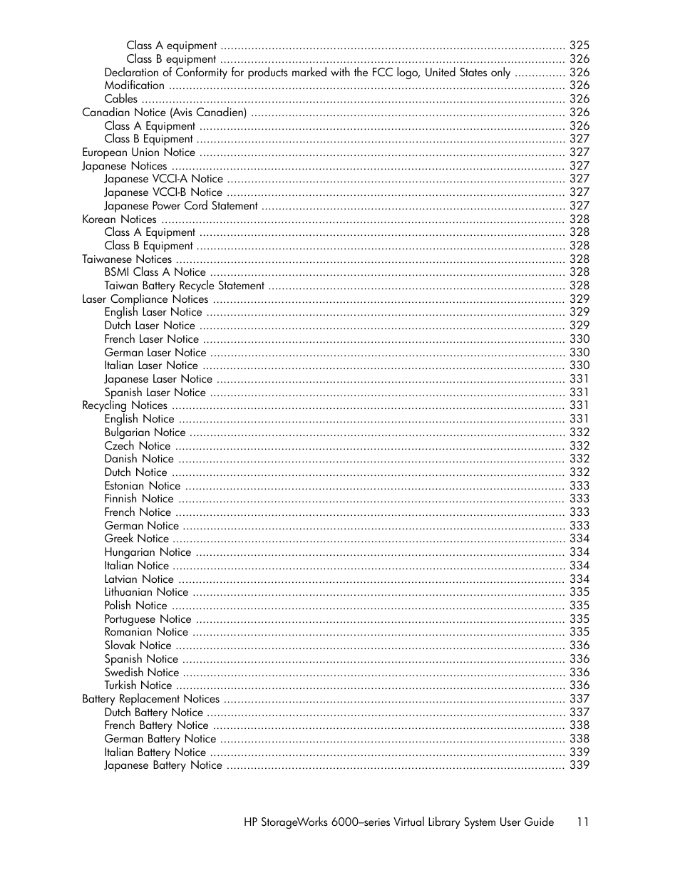 HP StorageWorks 6000 Virtual Library System User Manual | Page 11 / 358
