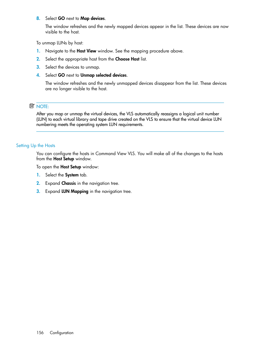 Setting up the hosts | HP StorageWorks 6000 Virtual Library System User Manual | Page 156 / 358