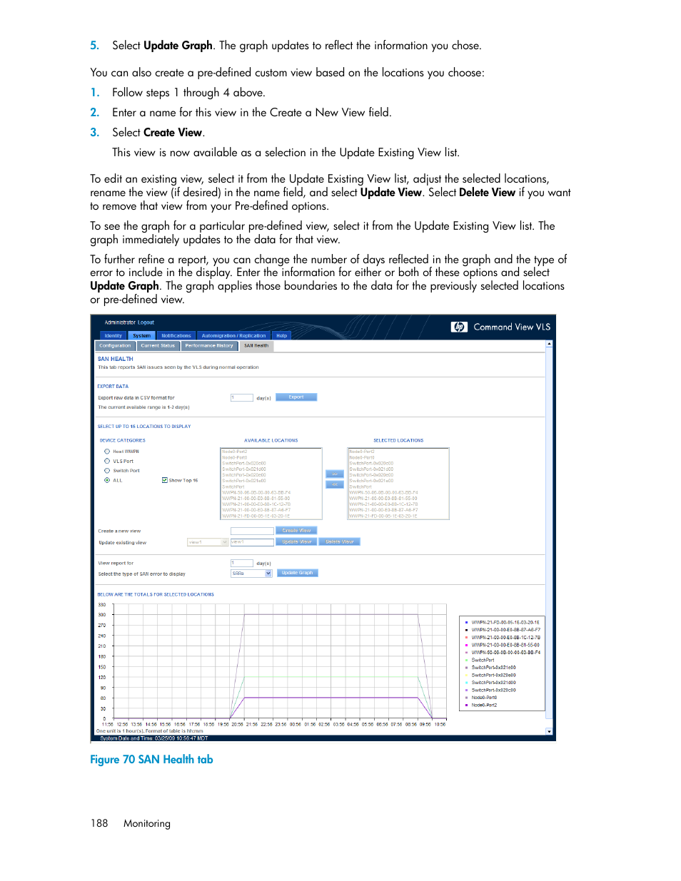 San health tab, Figure 70 | HP StorageWorks 6000 Virtual Library System User Manual | Page 188 / 358