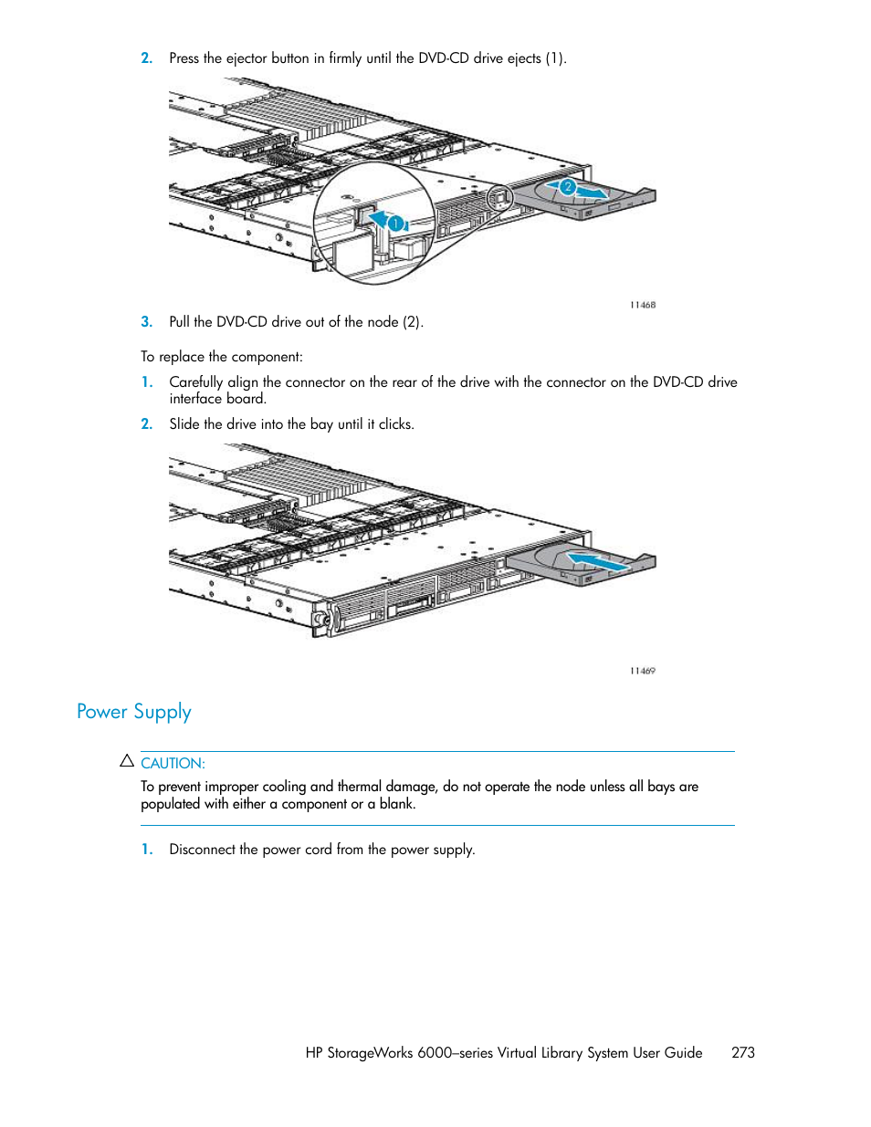 Power supply | HP StorageWorks 6000 Virtual Library System User Manual | Page 273 / 358