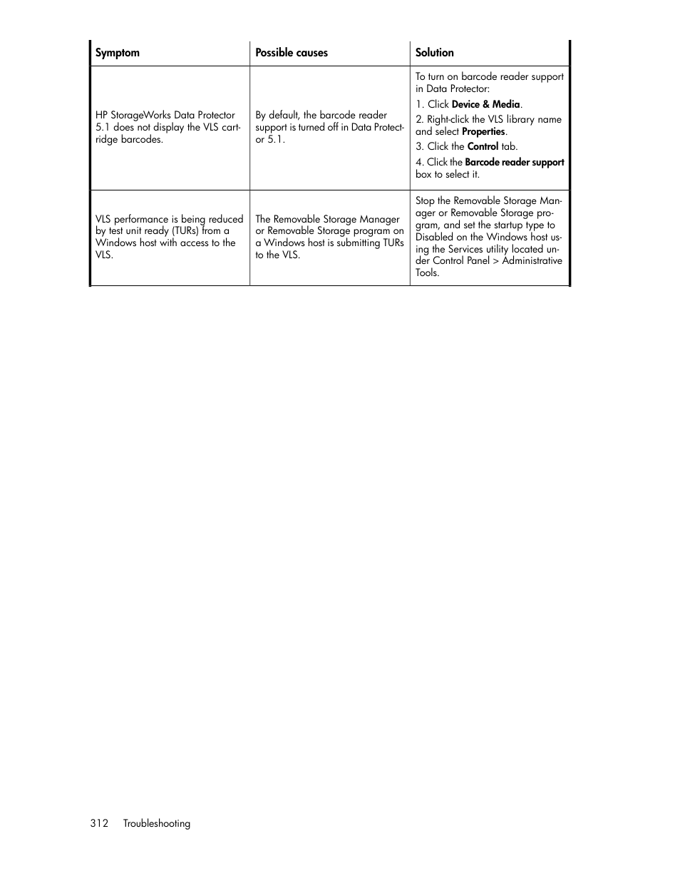 HP StorageWorks 6000 Virtual Library System User Manual | Page 312 / 358