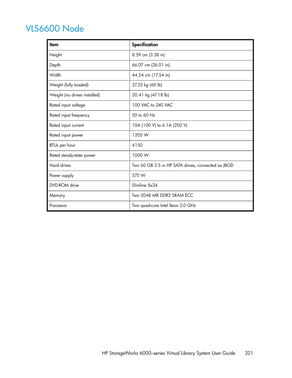 Vls6600 node | HP StorageWorks 6000 Virtual Library System User Manual | Page 321 / 358