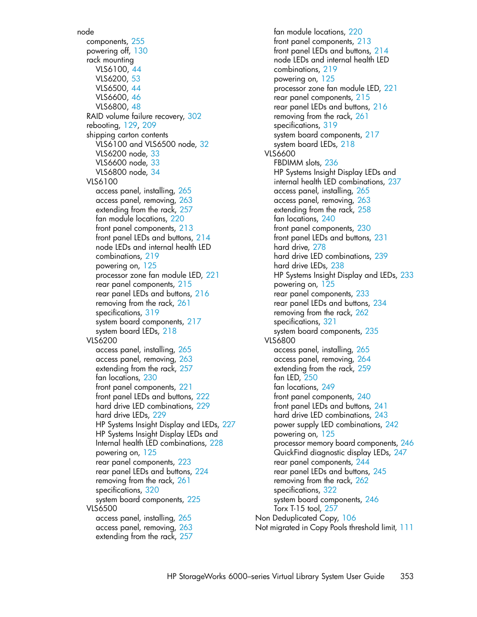 HP StorageWorks 6000 Virtual Library System User Manual | Page 353 / 358