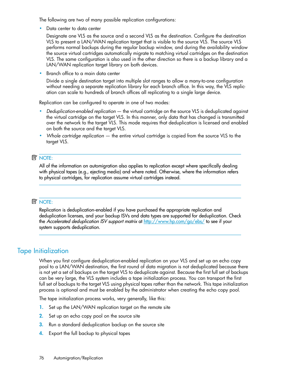 Tape initialization | HP StorageWorks 6000 Virtual Library System User Manual | Page 76 / 358