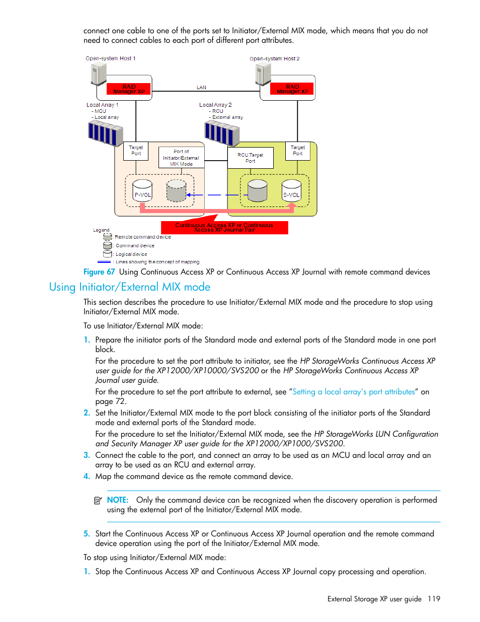 Using initiator/external mix mode, Figure 67 | HP StorageWorks XP Remote Web Console Software User Manual | Page 119 / 164