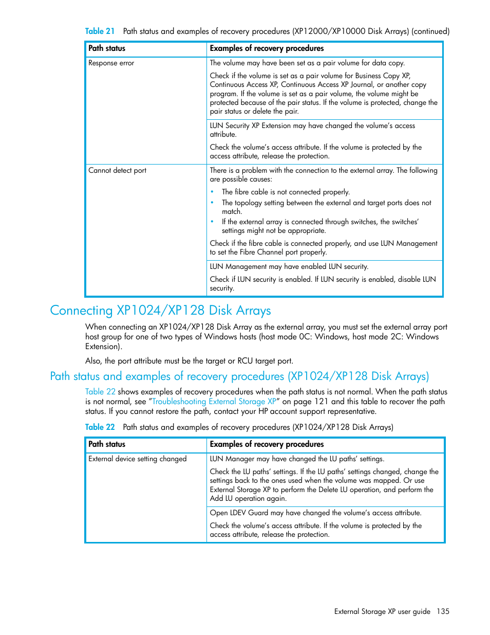 Connecting xp1024/xp128 disk arrays | HP StorageWorks XP Remote Web Console Software User Manual | Page 135 / 164