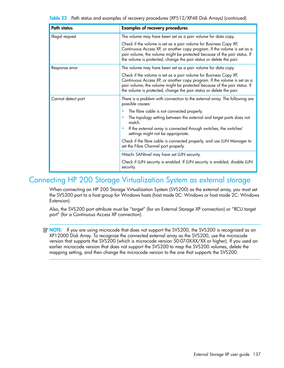 HP StorageWorks XP Remote Web Console Software User Manual | Page 137 / 164