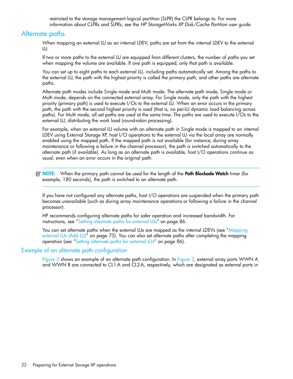 Alternate paths, Example of an alternate path configuration | HP StorageWorks XP Remote Web Console Software User Manual | Page 22 / 164