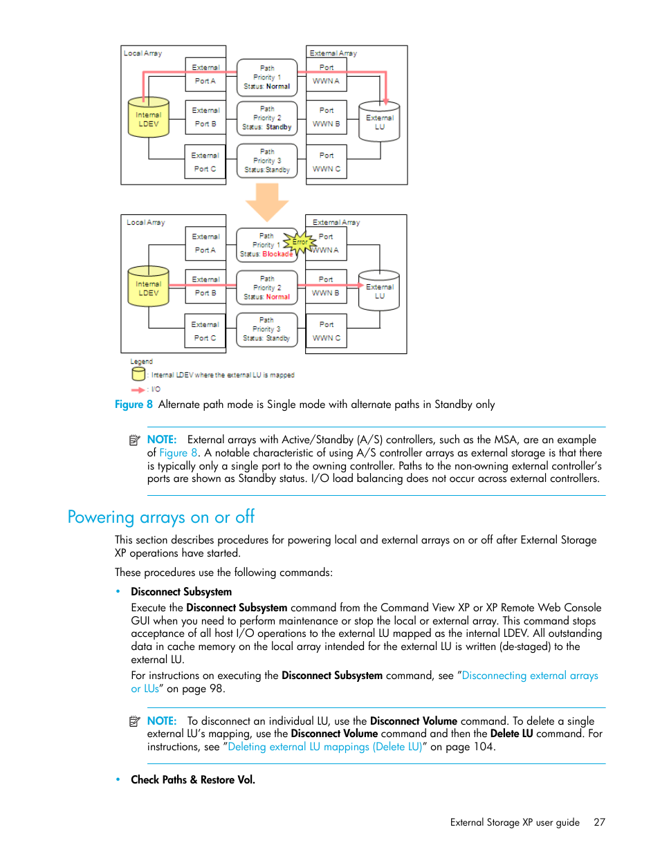 Powering arrays on or off, Figure 8 | HP StorageWorks XP Remote Web Console Software User Manual | Page 27 / 164