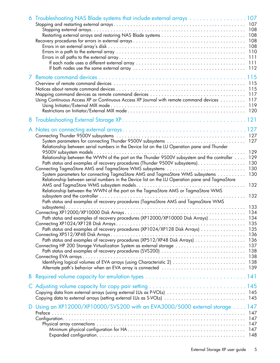 HP StorageWorks XP Remote Web Console Software User Manual | Page 5 / 164