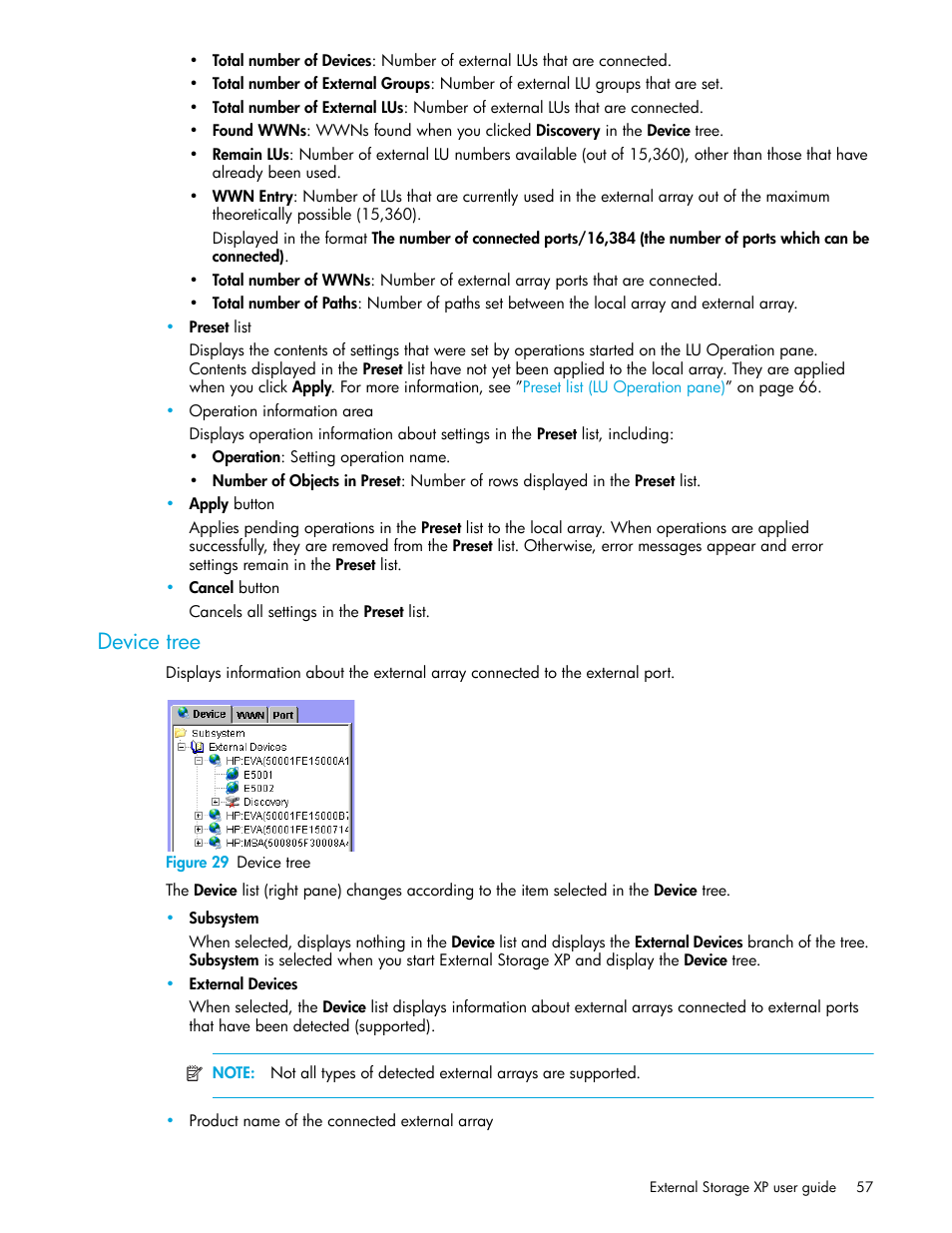 Device tree, Figure 29 device tree, 29 device tree | HP StorageWorks XP Remote Web Console Software User Manual | Page 57 / 164