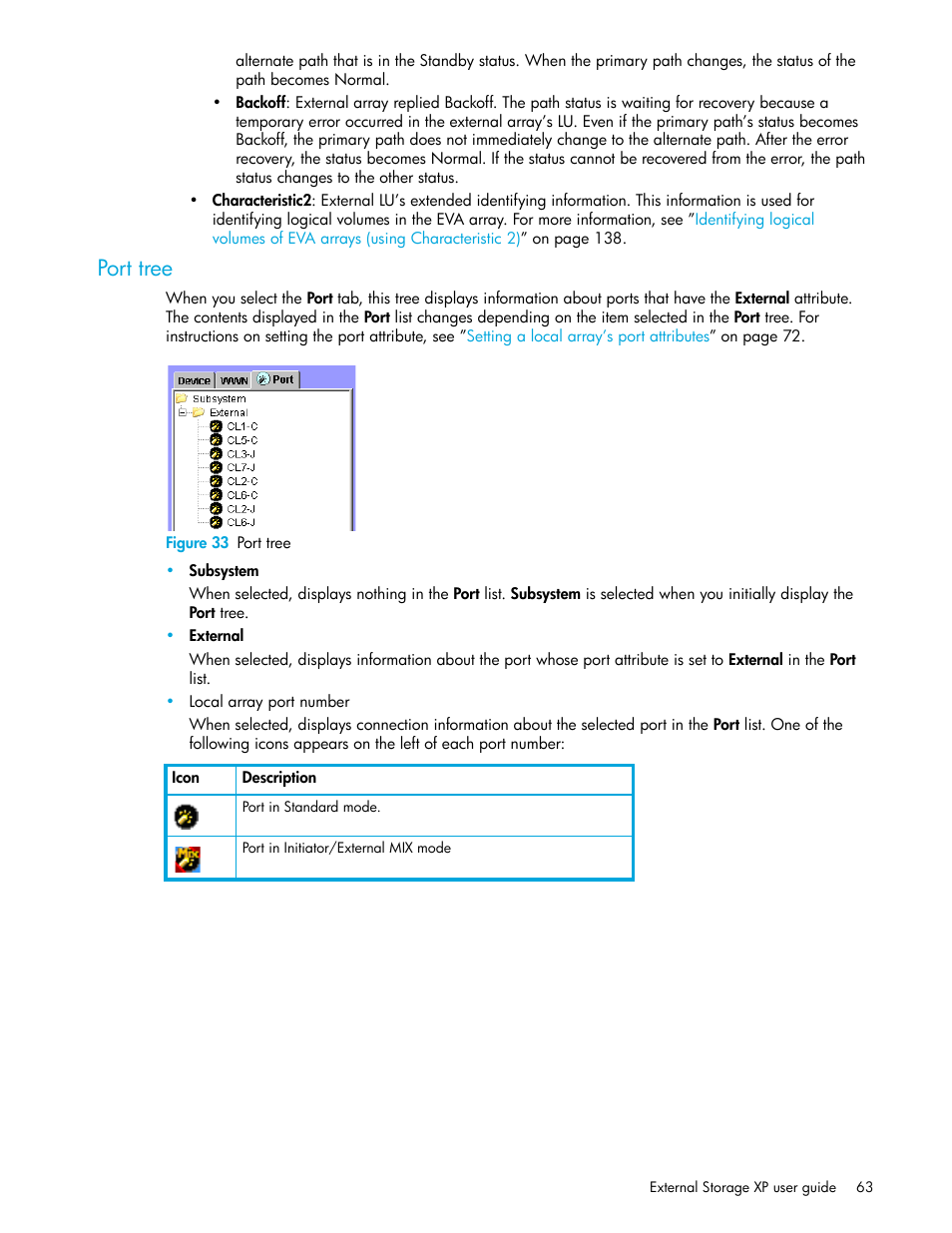 Port tree, Figure 33 port tree, 33 port tree | Port, Tree | HP StorageWorks XP Remote Web Console Software User Manual | Page 63 / 164