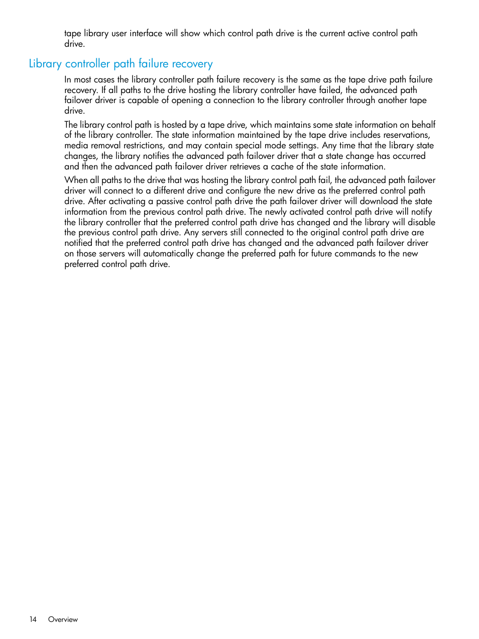 Library controller path failure recovery | HP StoreEver MSL6480 Tape Library User Manual | Page 14 / 70