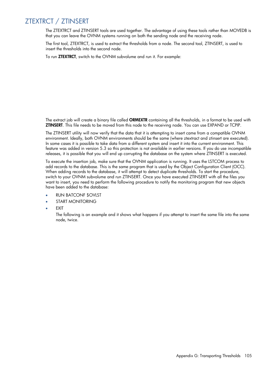Ztextrct / ztinsert, Ztextrct, Ztinsert | HP NonStop G-Series User Manual | Page 105 / 134