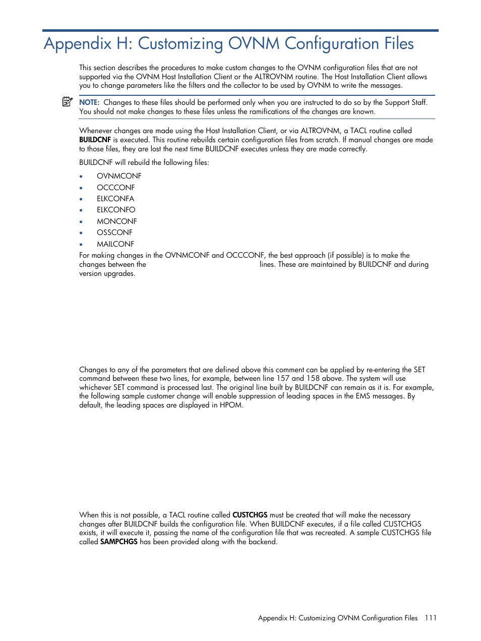 Appendix h: customizing ovnm configuration files | HP NonStop G-Series User Manual | Page 111 / 134
