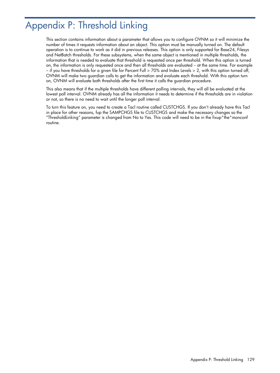 Appendix p: threshold linking | HP NonStop G-Series User Manual | Page 129 / 134