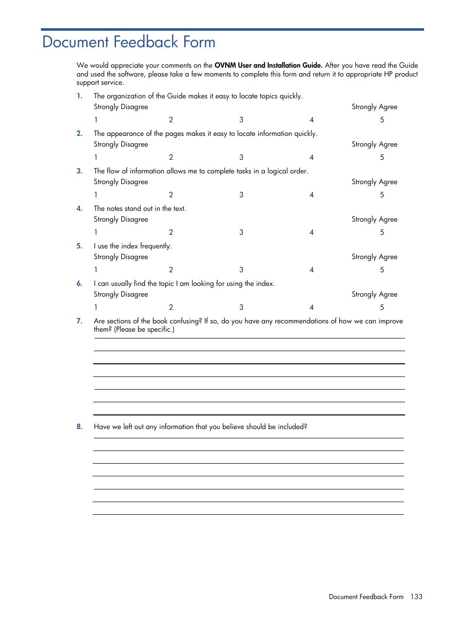 Document feedback form | HP NonStop G-Series User Manual | Page 133 / 134