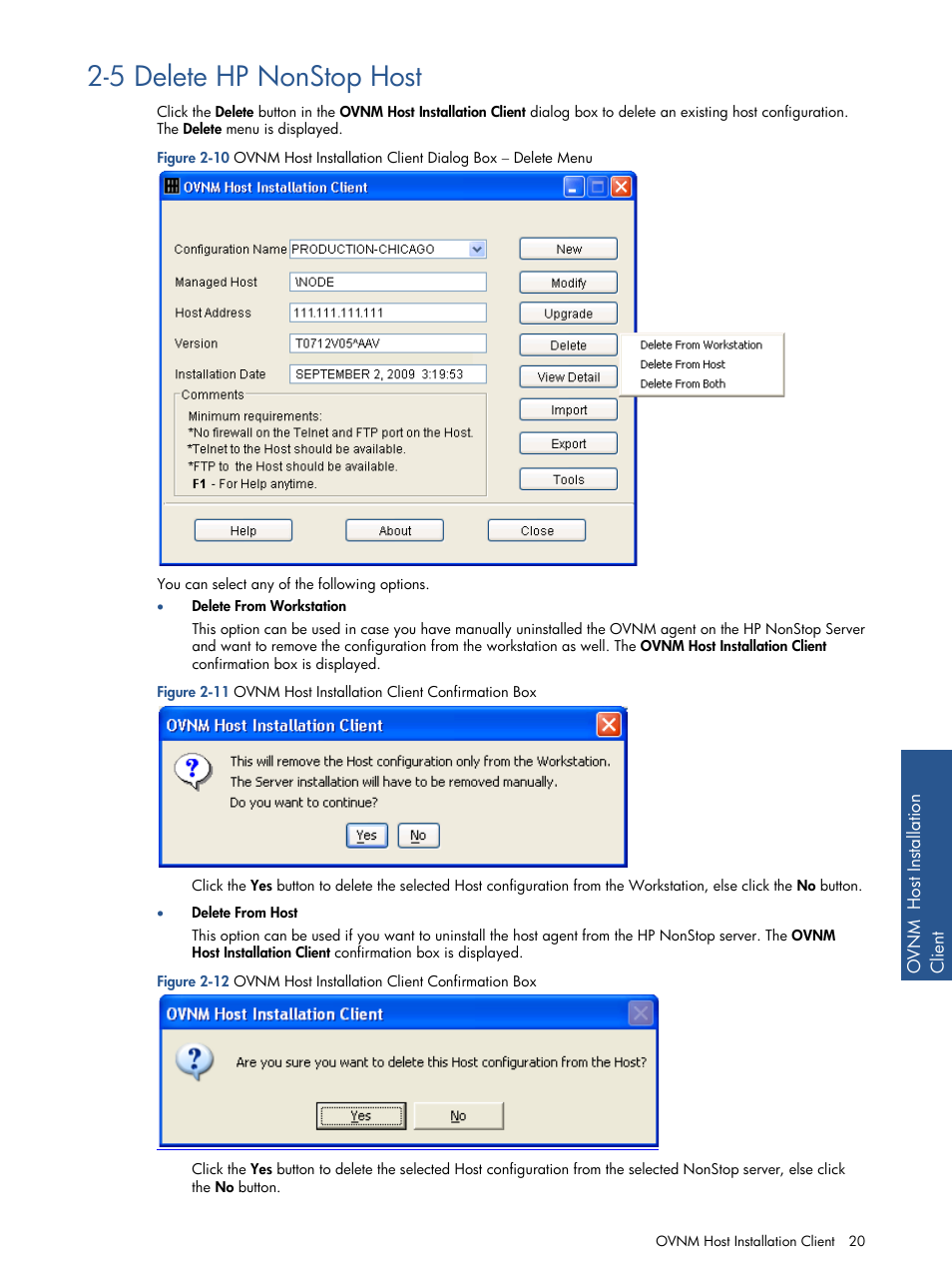 5 delete hp nonstop host, Delete hp nonstop host | HP NonStop G-Series User Manual | Page 20 / 134