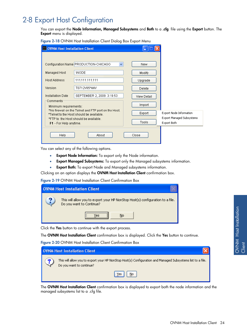 8 export host configuration, Export host configuration | HP NonStop G-Series User Manual | Page 24 / 134