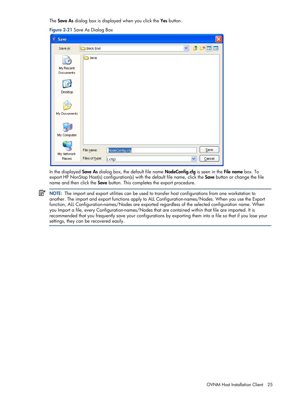 Figure 2-21 save as dialog box | HP NonStop G-Series User Manual | Page 25 / 134