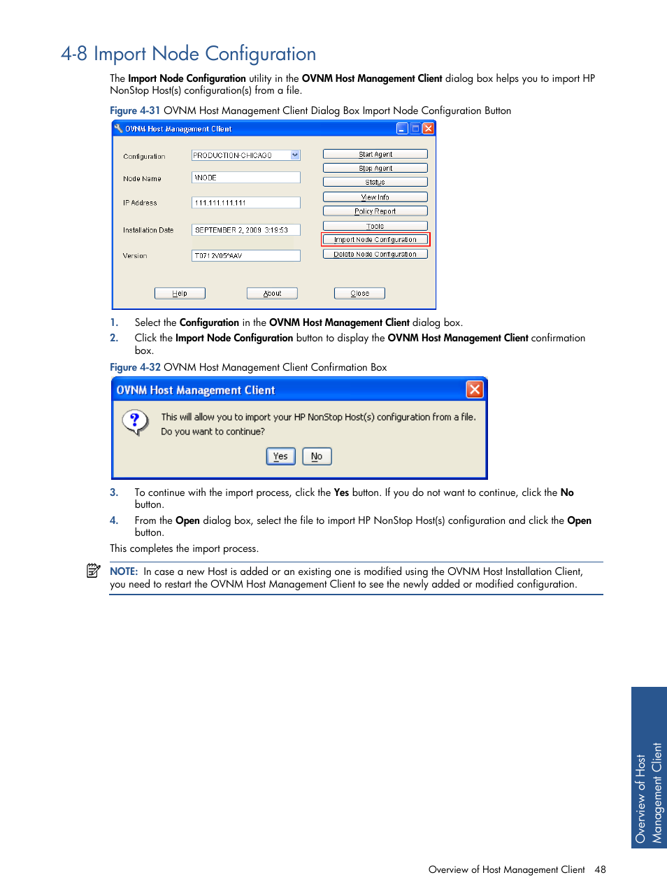 8 import node configuration, Import node configuration | HP NonStop G-Series User Manual | Page 48 / 134