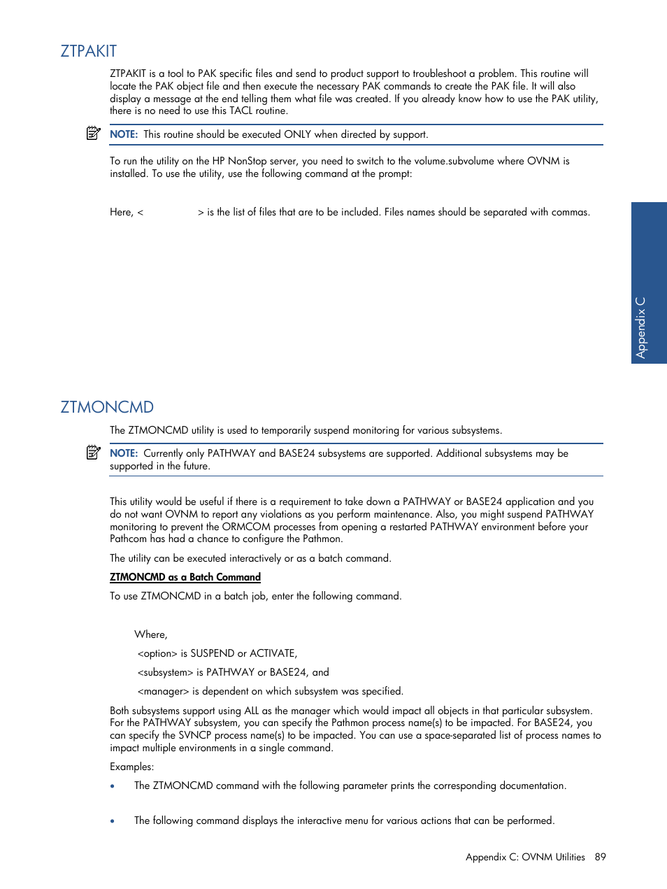 Ztpakit, Ztmoncmd | HP NonStop G-Series User Manual | Page 89 / 134