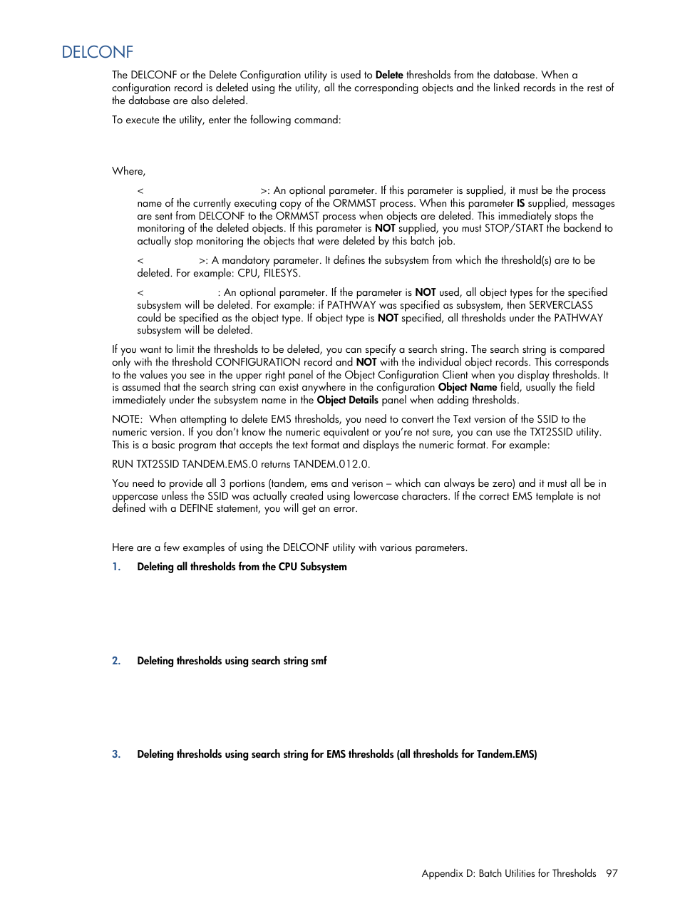 Delconf | HP NonStop G-Series User Manual | Page 97 / 134