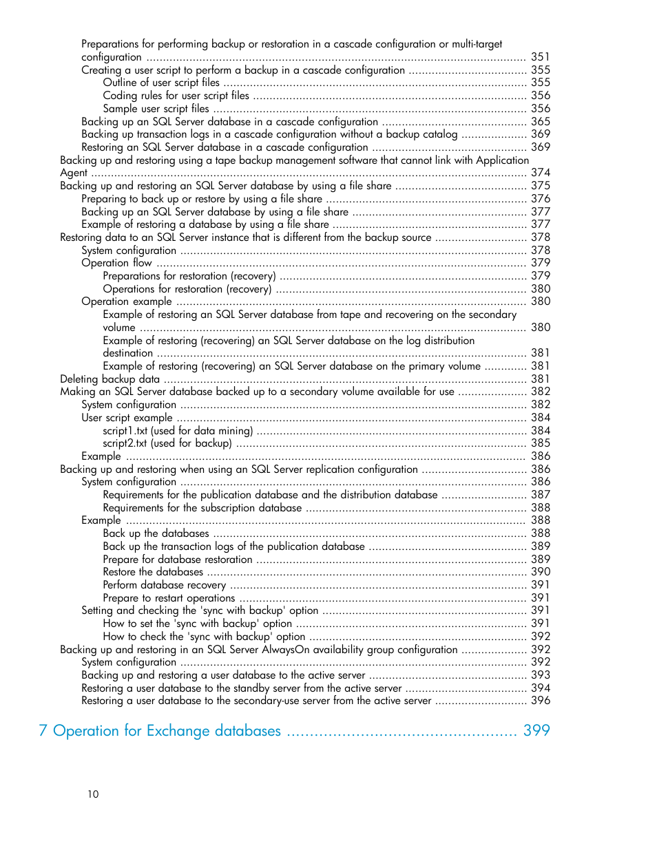 7 operation for exchange databases | HP XP Command View Advanced Edition Software User Manual | Page 10 / 574