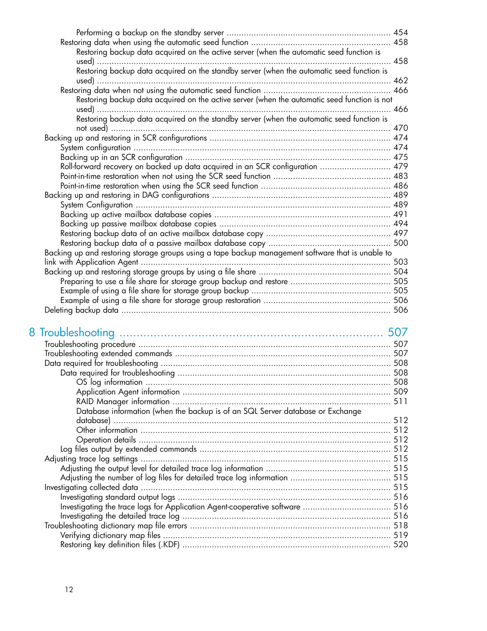 8 troubleshooting | HP XP Command View Advanced Edition Software User Manual | Page 12 / 574