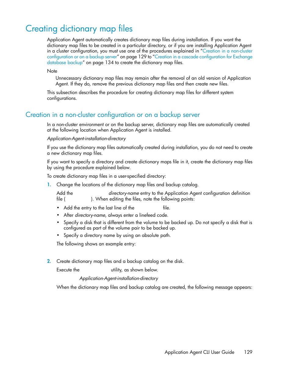 Creating dictionary map files, Creating dic- tionary map files | HP XP Command View Advanced Edition Software User Manual | Page 129 / 574