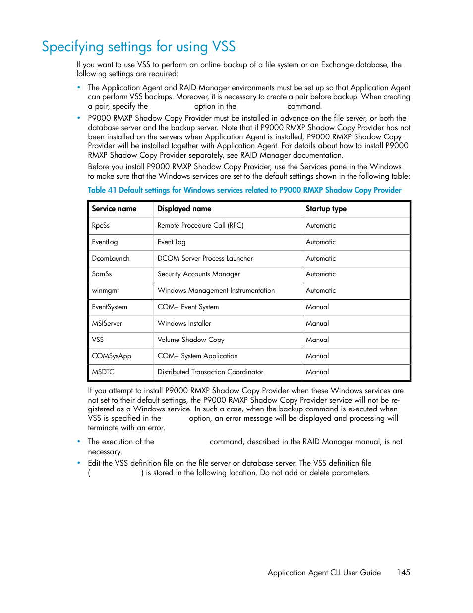 Specifying settings for using vss, Specifying set- tings for using vss | HP XP Command View Advanced Edition Software User Manual | Page 145 / 574