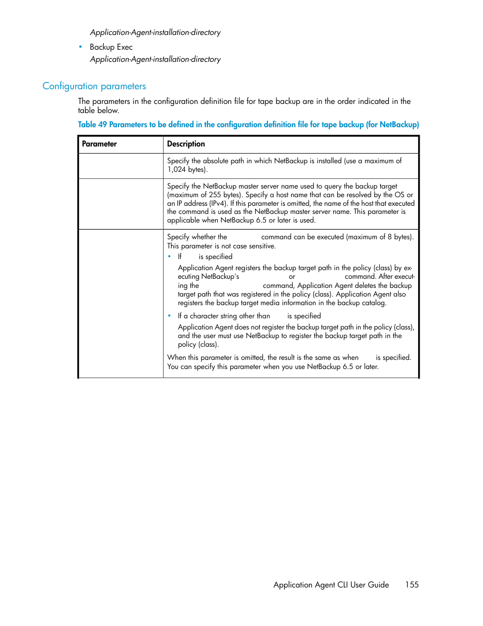 Configuration parameters | HP XP Command View Advanced Edition Software User Manual | Page 155 / 574