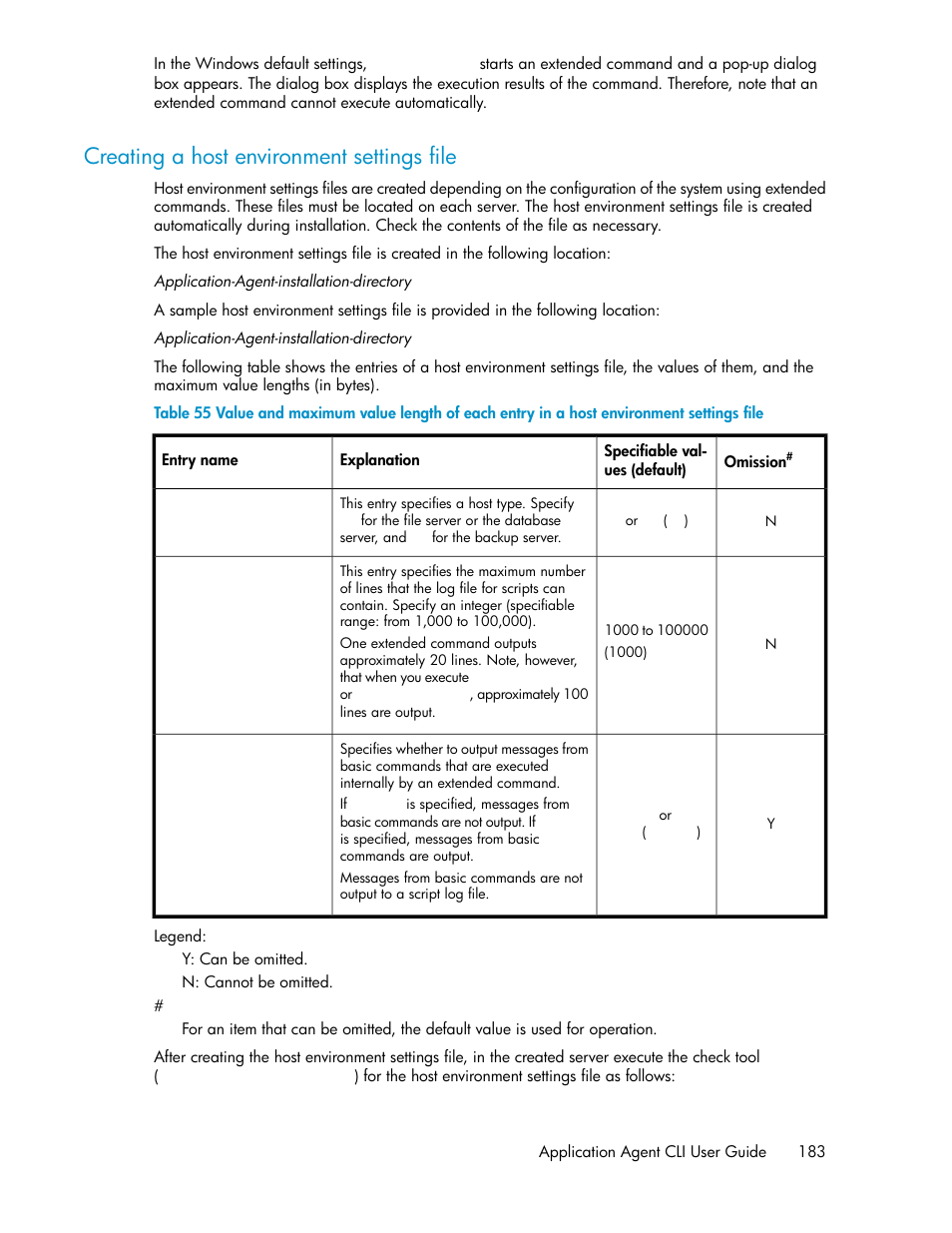 Creating a host environment settings file, Creating a host envir- onment settings file | HP XP Command View Advanced Edition Software User Manual | Page 183 / 574