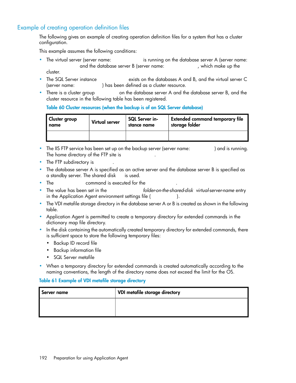 Example of creating operation definition files, Example of vdi metafile storage directory | HP XP Command View Advanced Edition Software User Manual | Page 192 / 574