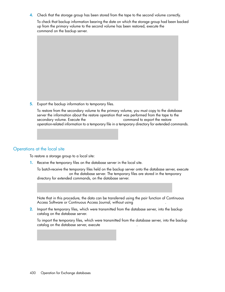 Operations at the local site | HP XP Command View Advanced Edition Software User Manual | Page 430 / 574
