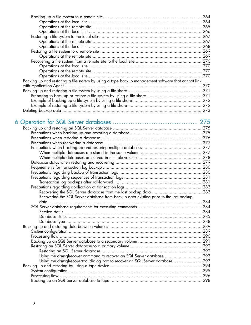 6 operation for sql server databases | HP XP Command View Advanced Edition Software User Manual | Page 8 / 574