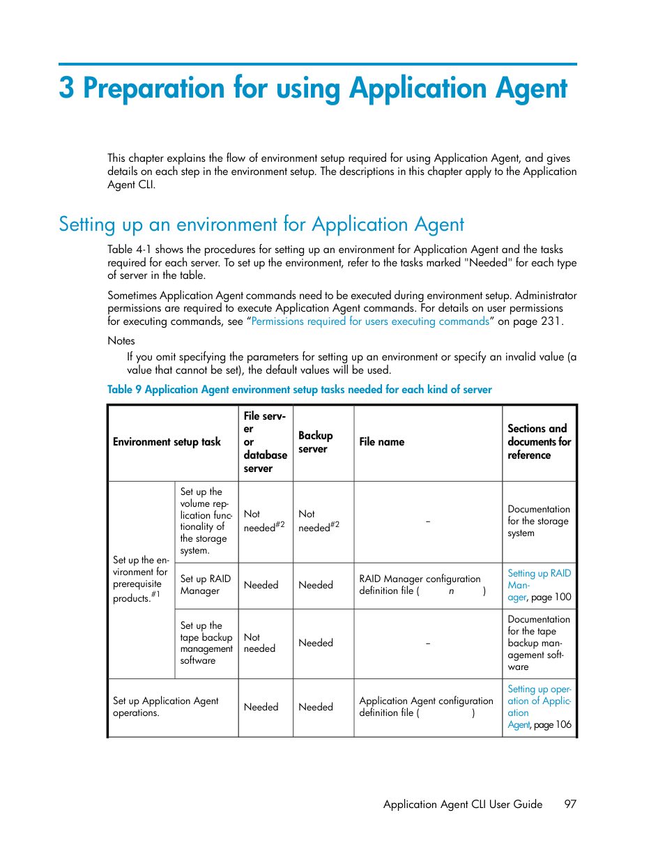 3 preparation for using application agent, Setting up an environment for application agent | HP XP Command View Advanced Edition Software User Manual | Page 97 / 574