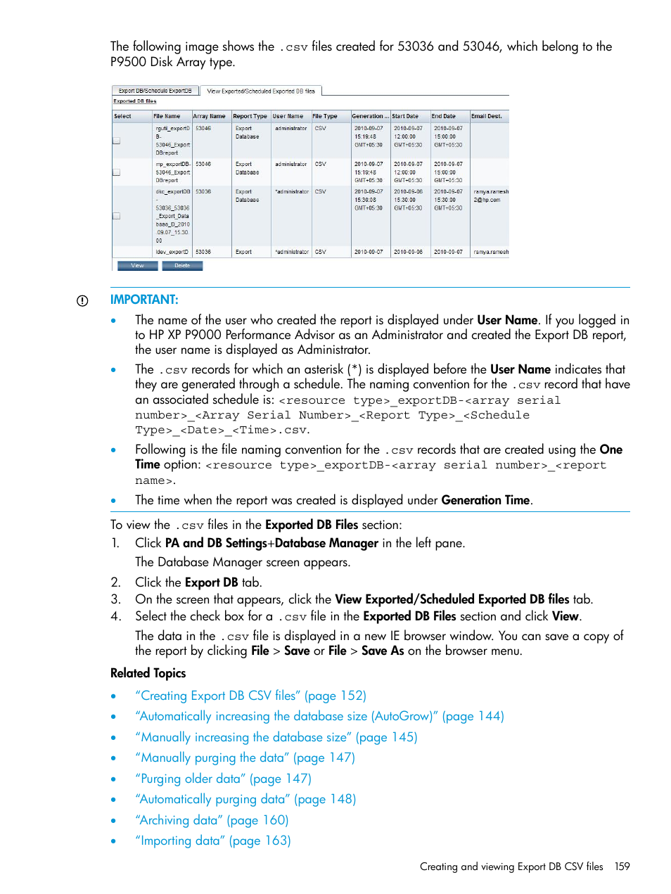 HP XP P9000 Performance Advisor Software User Manual | Page 159 / 419