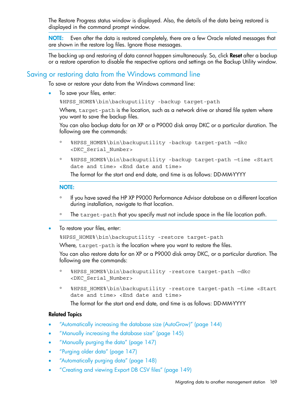 HP XP P9000 Performance Advisor Software User Manual | Page 169 / 419