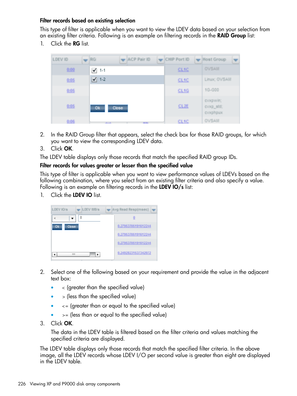 HP XP P9000 Performance Advisor Software User Manual | Page 226 / 419