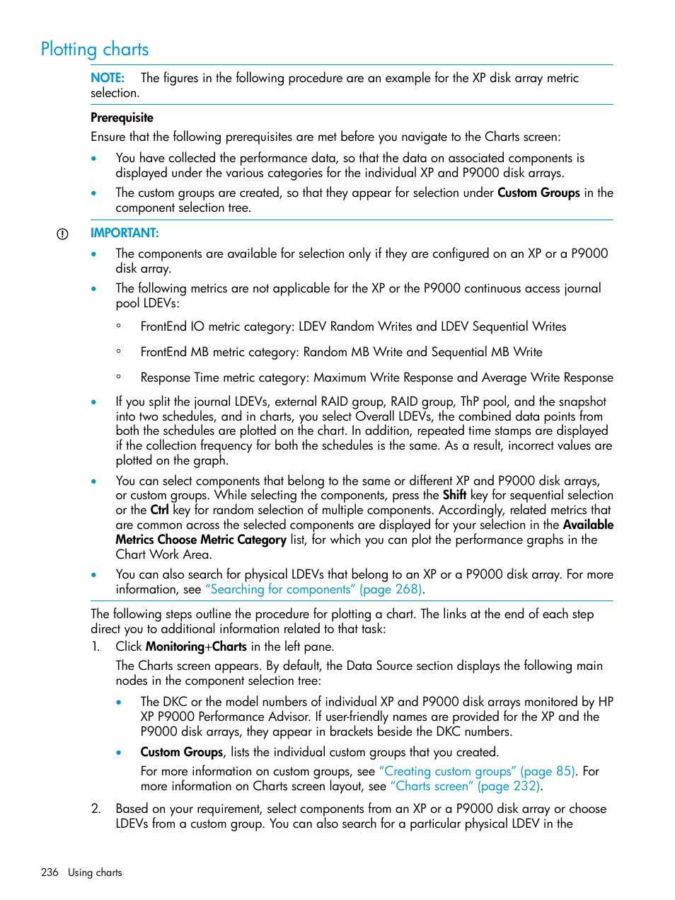 Plotting charts | HP XP P9000 Performance Advisor Software User Manual | Page 236 / 419