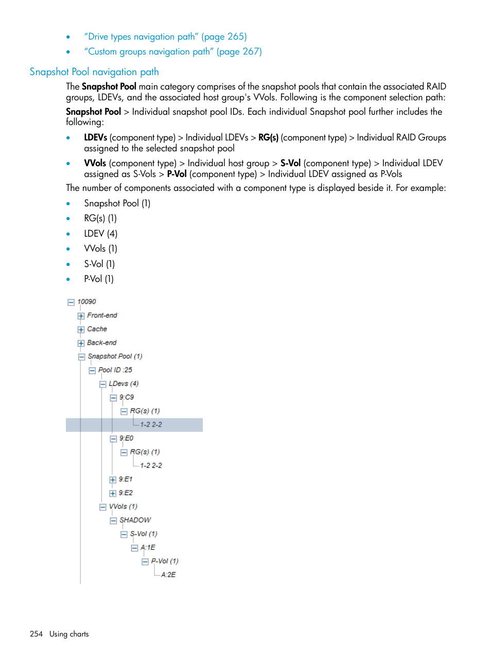 Snapshot pool navigation path, Snapshot | HP XP P9000 Performance Advisor Software User Manual | Page 254 / 419