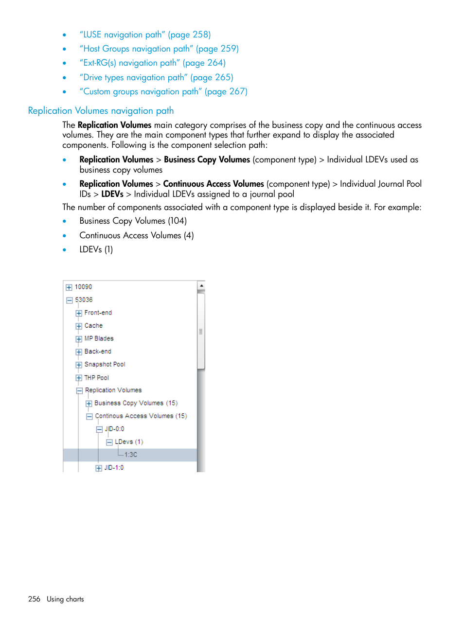 Replication volumes navigation path | HP XP P9000 Performance Advisor Software User Manual | Page 256 / 419