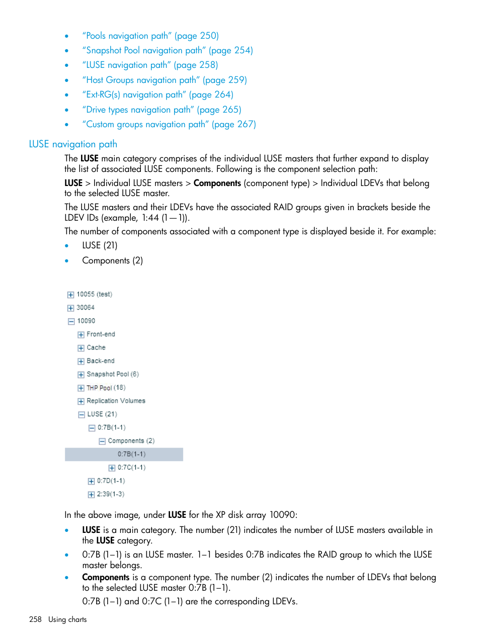 Luse navigation path, Luse | HP XP P9000 Performance Advisor Software User Manual | Page 258 / 419