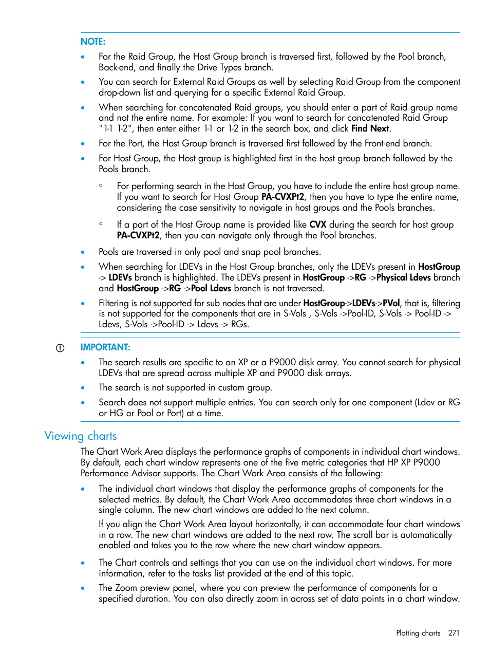 Viewing charts | HP XP P9000 Performance Advisor Software User Manual | Page 271 / 419