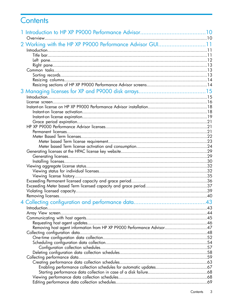 HP XP P9000 Performance Advisor Software User Manual | Page 3 / 419