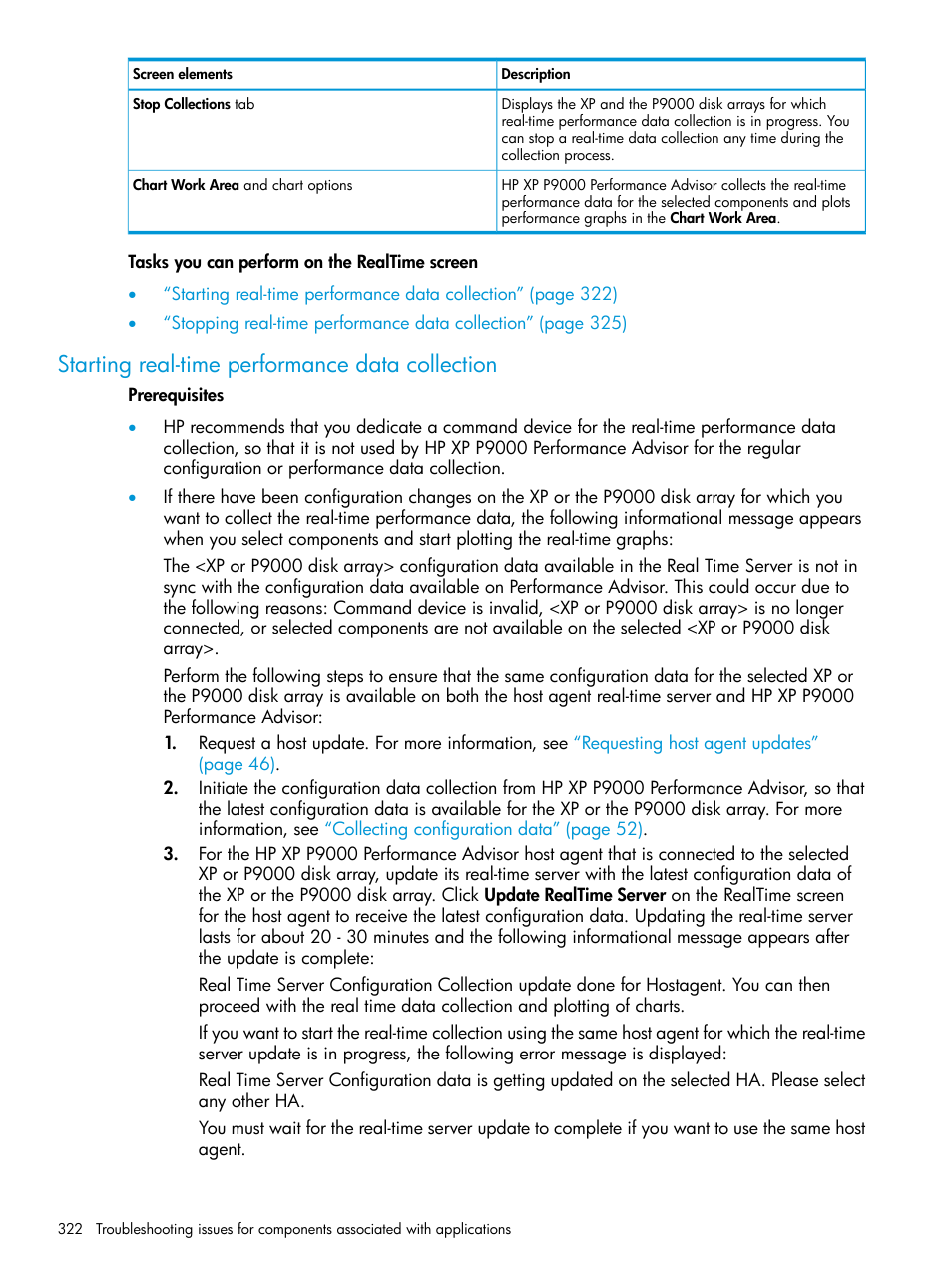 Starting real-time performance data collection | HP XP P9000 Performance Advisor Software User Manual | Page 322 / 419