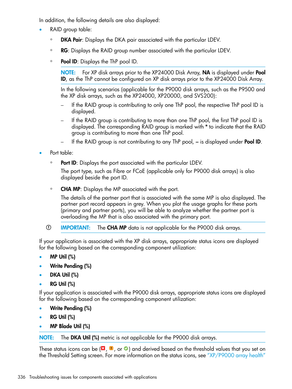 HP XP P9000 Performance Advisor Software User Manual | Page 336 / 419